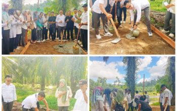 Penuhi Usulan Warga Pemdes Lubuk Ngantungan Laksanakan Titik Nol Pembangunan Jalan Rabat Beton
