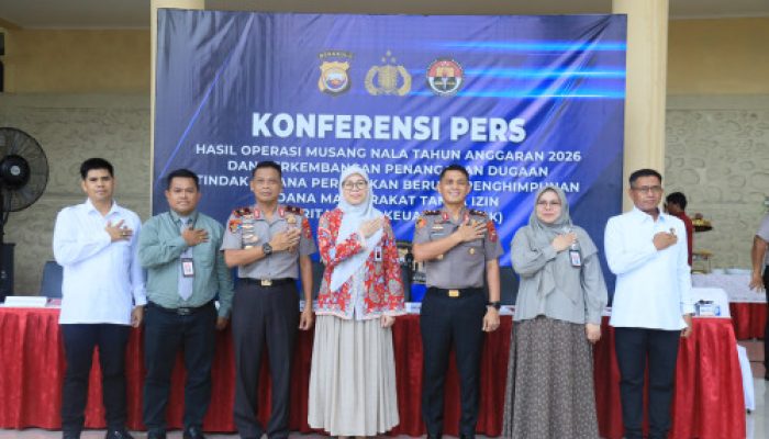Kapolda Bengkulu Pimpin Konferensi Pers Hasil Operasi Musang Nala 2026 dan Pengungkapan Investasi Bodong