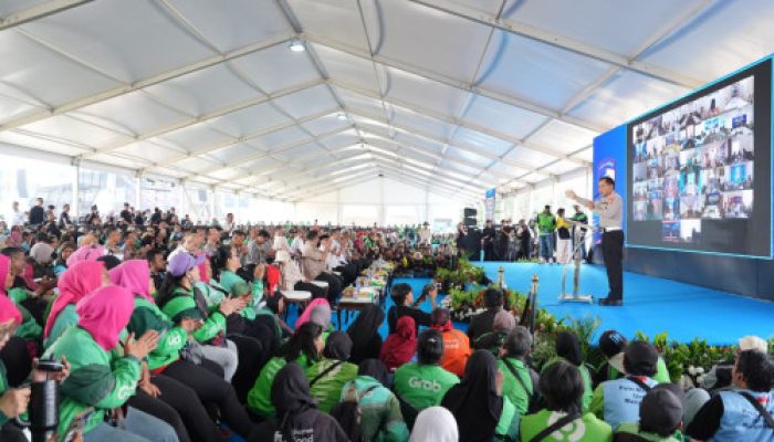 5.150 Pengemudi Ojol Ikuti Gebyar Keselamatan Lalu Lintas Korlantas Polri di Serpong